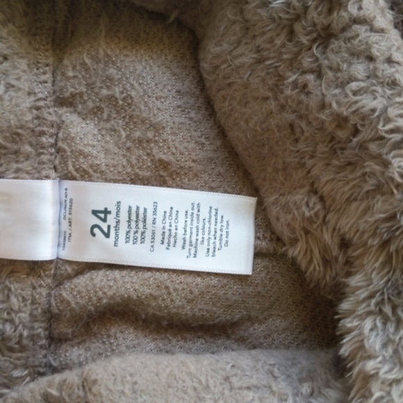 carter's fluffy taupe neutral fleece pants 24 months baby toddler - Picture 5 of 6